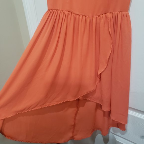 Alya Francesca's Womens Dress Coral Lattice High Low NWT Size S Small Spring - Picture 2 of 9